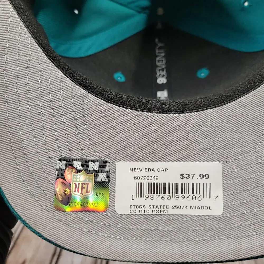 New Era 9SEVENTY Miami Dolphins Aqua Stretch Snap Adjustable NFL Hat OSFM